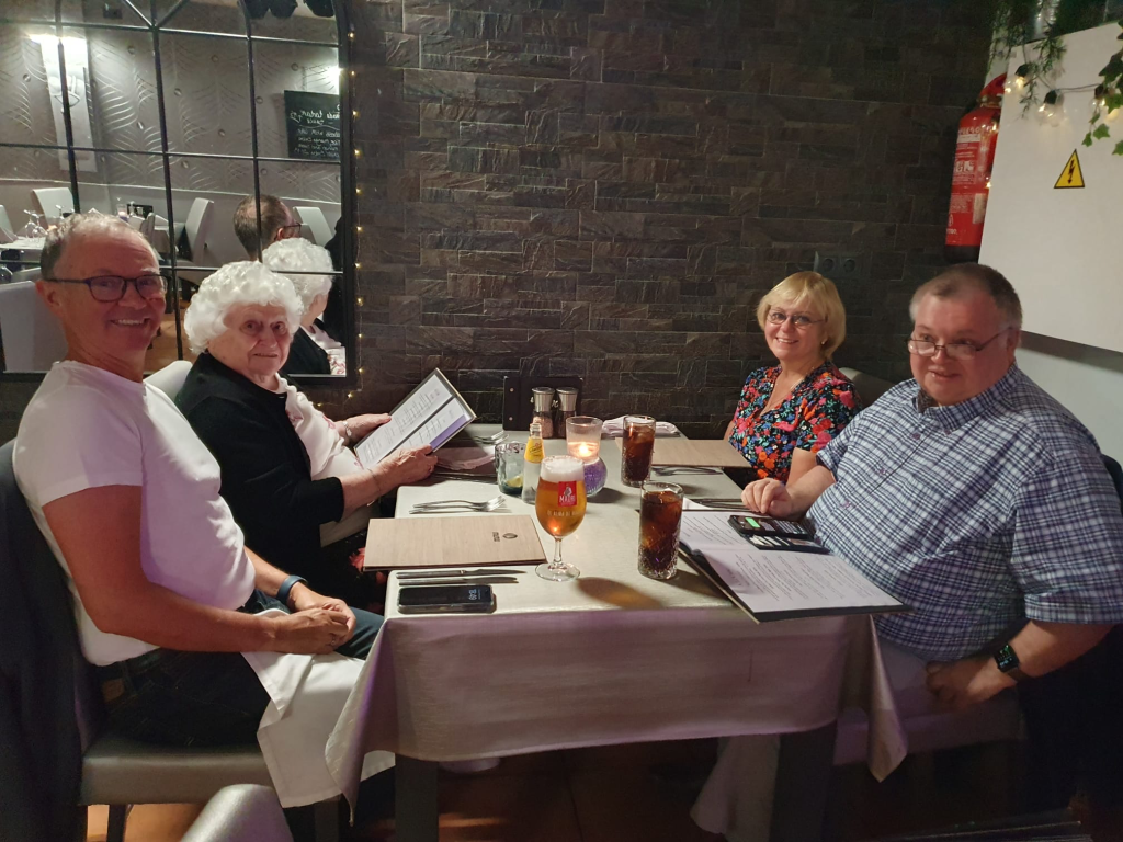 Doreen Alderton pictured with Graham Alderton, Ian Alderton and Gillian Cass